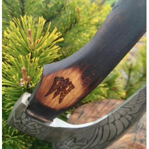 БОРОДАЧ ексклюзивна сокира ручної роботи Сергія Дитюка, Сталь - 65Г, 54 - 58 HRC. Photo 2